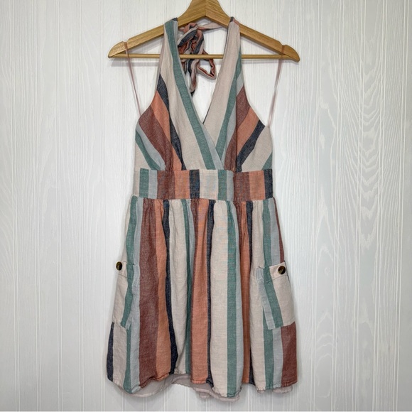 American Eagle halter dress striped size M - Picture 2 of 9